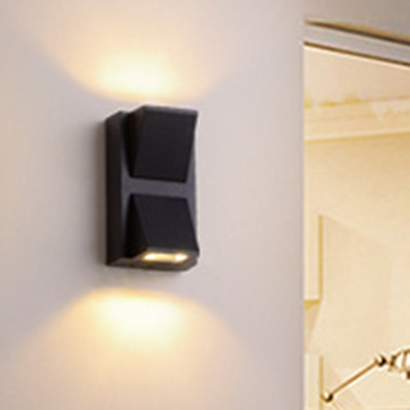 Triangle Aluminum Flush Wall Sconce Simple Black Small/Large Wall Mount Lamp for Corridor