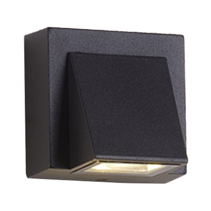 Triangle Aluminum Flush Wall Sconce Simple Black Small/Large Wall Mount Lamp for Corridor