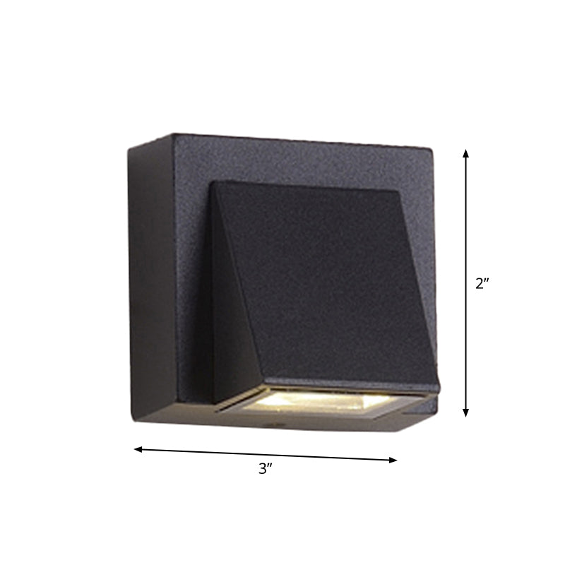 Triángulo de aluminio Flush Splique Negro Simple Lámpara de montaje de pared pequeña/grande para corredor