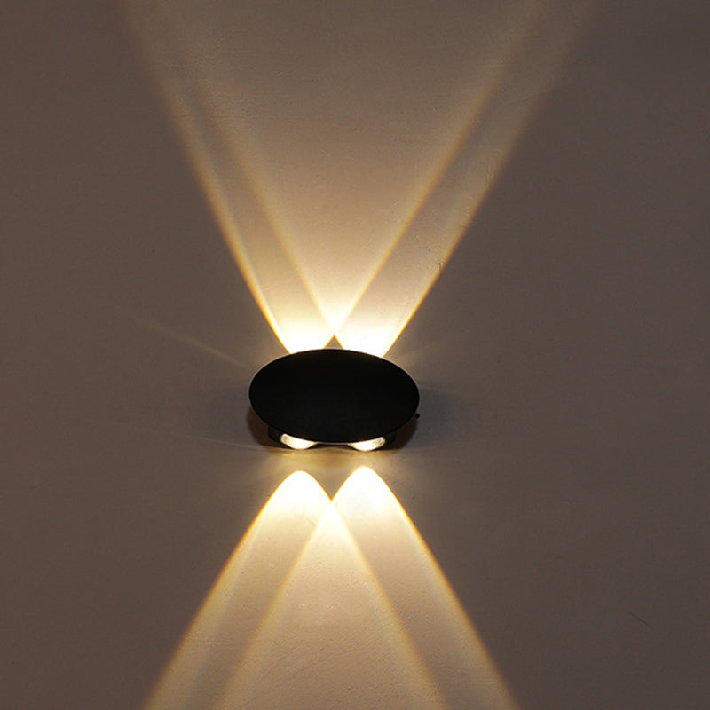 Ellipse/Curve/Honeycomb Mini Wall Light Nordic Metallic 4/6-Bulb Hallway LED Wall Washer Sconce in Black