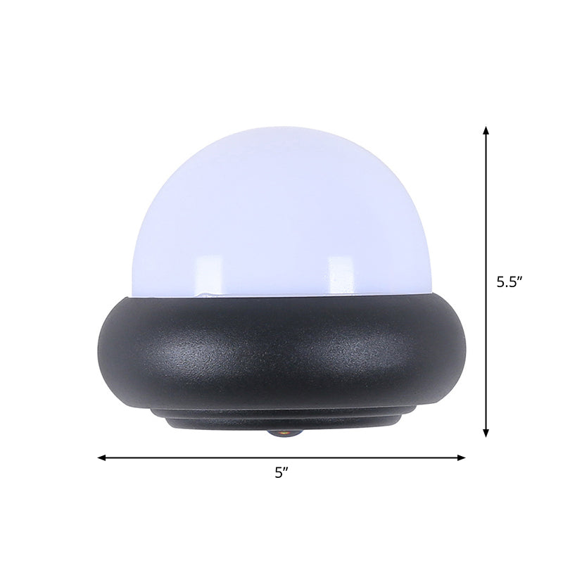 Plastic Ball Flush Murce Galce Contemporary 1/2-Light Black Murn Black Lighting for Patio