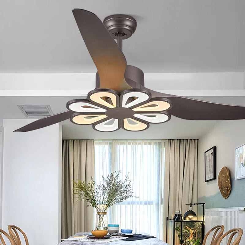50 "breite acrylgeometrische halbflütige leichte modernistische LED -Lüfterlampe, 5 Klingen