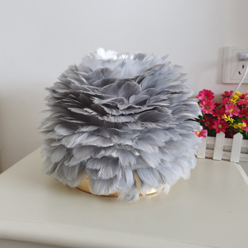 Flower Blossom Girls da comodino da comodino piuma 1 testa moderna luce notturna elegante in rosa/albicocca/bianco
