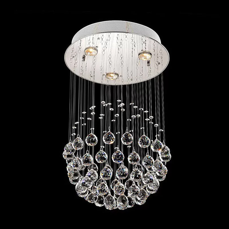 Moderne Globe inbouwlamp kristal 3/5/14 lampen restaurant plafondarmatuur in roestvrij staal