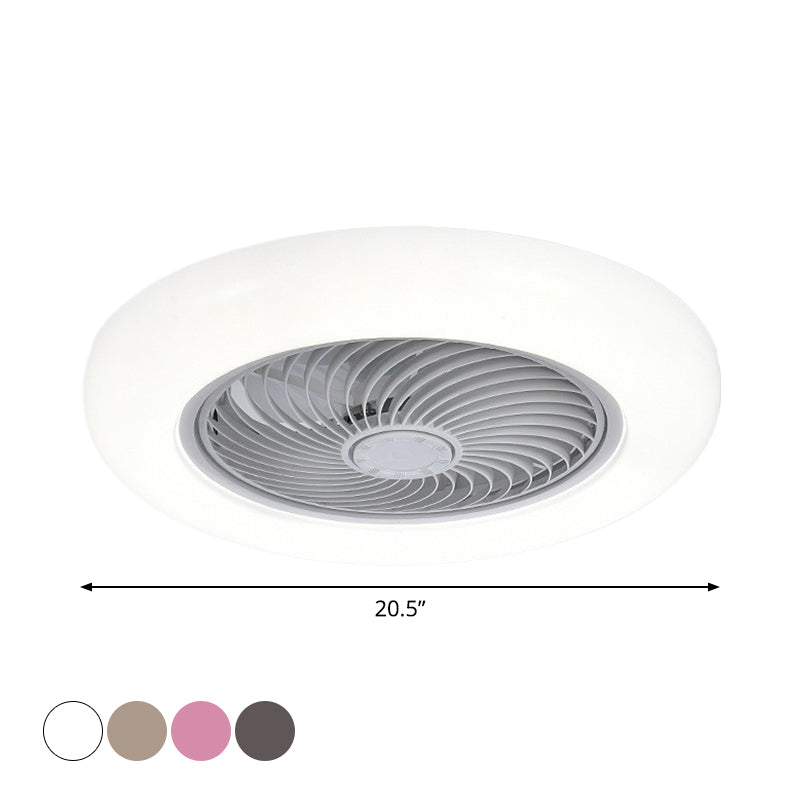 Acrylkreishänge -Lüfterlampe Moderne 20,5 "breit LED Semi Flush Mount Light, 7 Klingen