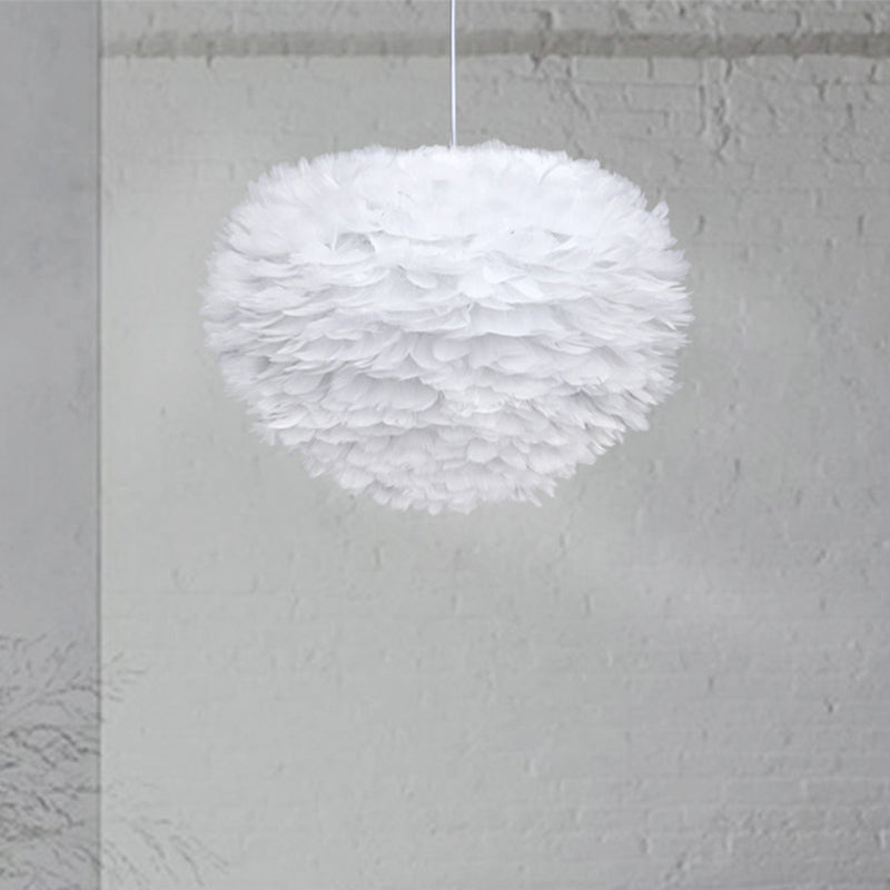 Weißer Kugel Pendel Licht minimalistisch 14 "/18" /21.5 "breit