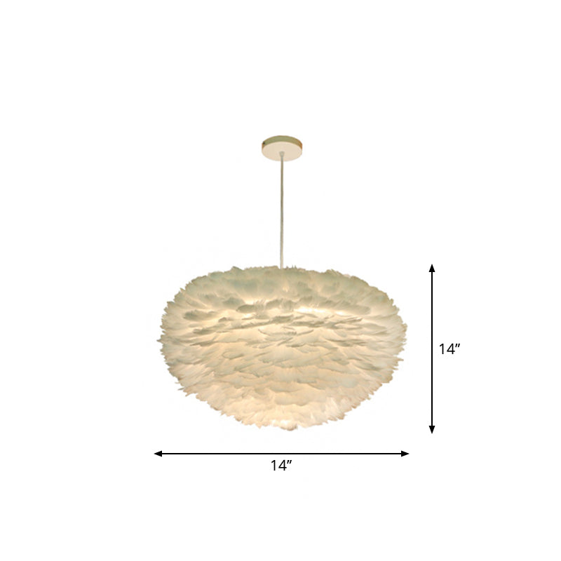 Weißer Kugel Pendel Licht minimalistisch 14 "/18" /21.5 "breit