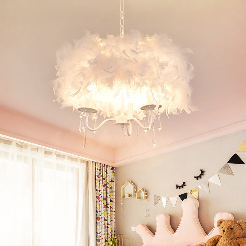 Weiß/Chrom -Kandelabra Kronleuchter modern