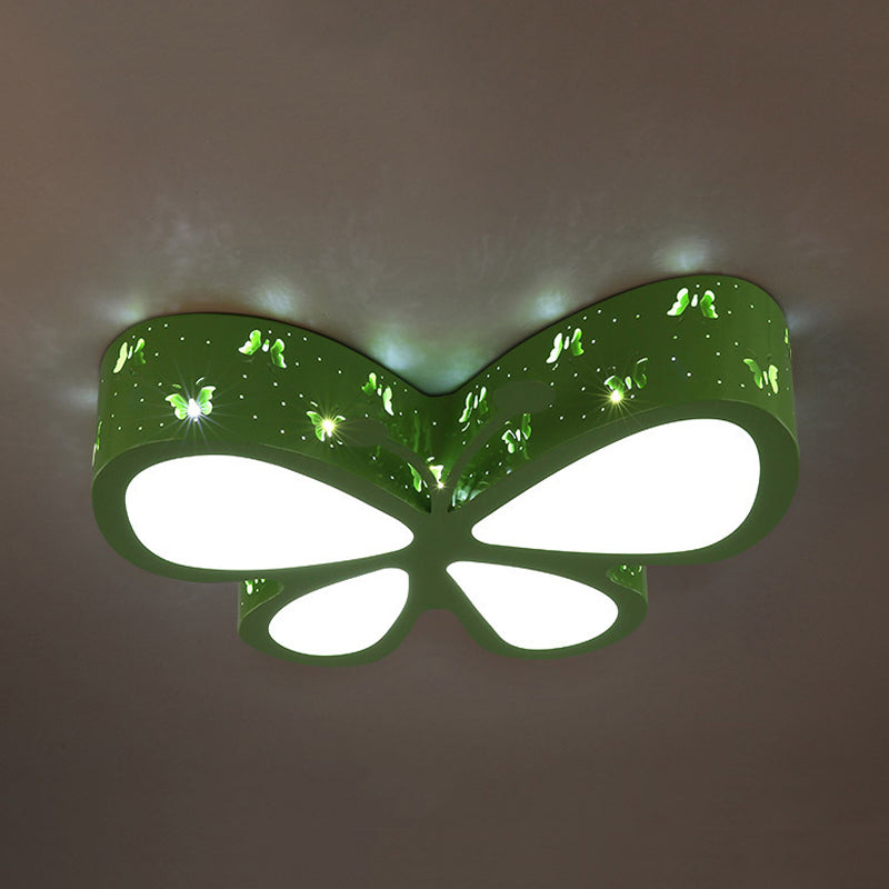 Kleuterschool Geëtst Vlinder Plafond Mount Licht Metaal Cartoon LED Flush Light Fixture