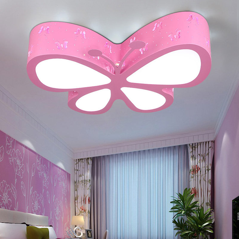 Kleuterschool Geëtst Vlinder Plafond Mount Licht Metaal Cartoon LED Flush Light Fixture