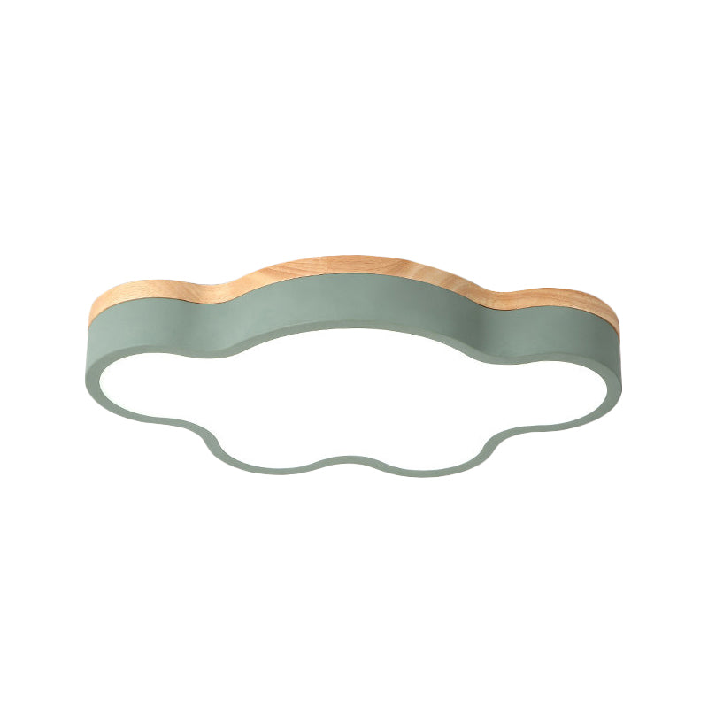 Plafonnier LED en forme de nuage plat, plafonnier nordique en acrylique, pour chambre de bébé, soin des yeux