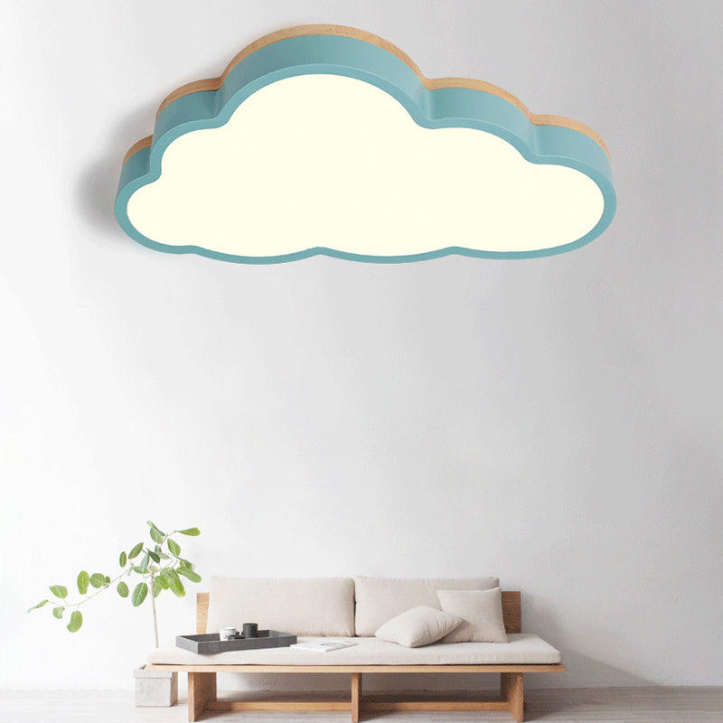 Slim Panel Cloud Ceiling Mount Light Macaron Loft Acrylic LED Ceiling Lamp for Living Room