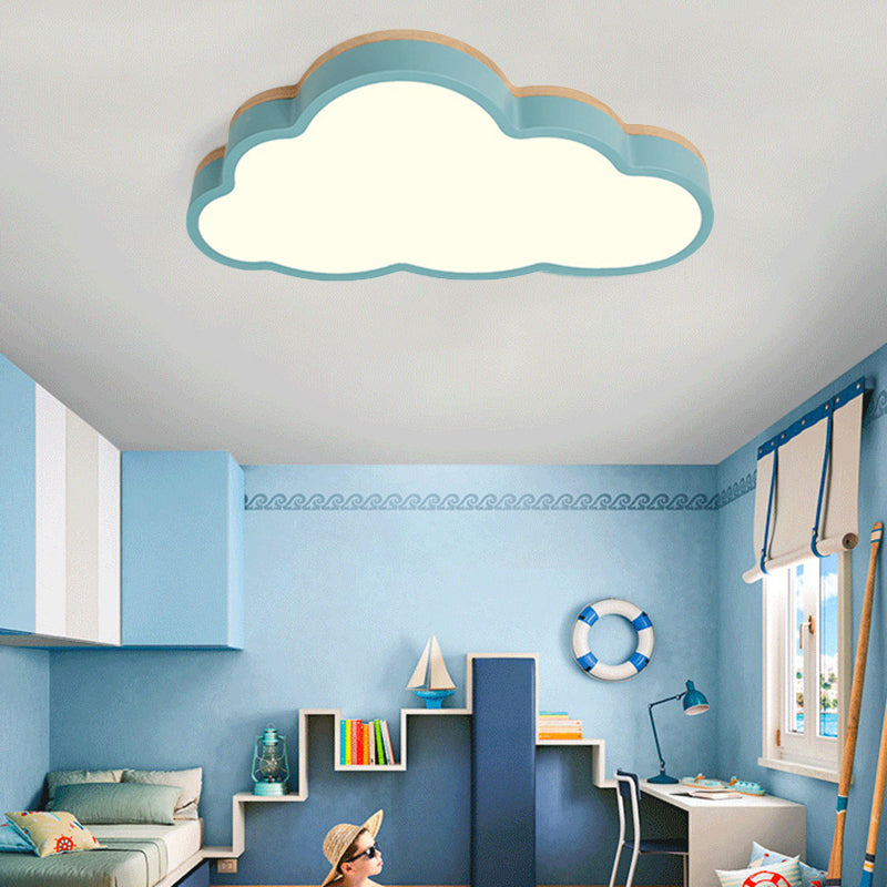 Slim Panel Cloud Ceiling Mount Light Macaron Loft Acrylic LED Ceiling Lamp for Living Room