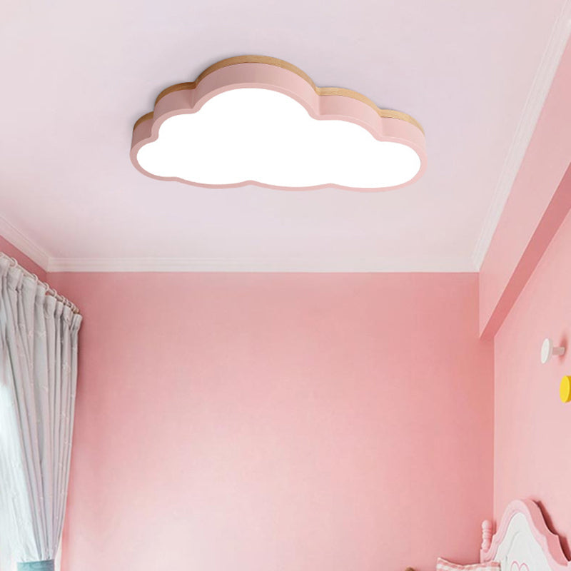 Slim Panel Cloud Ceiling Mount Light Macaron Loft Acrylic LED Ceiling Lamp for Living Room