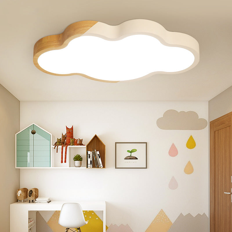 Acrylic Cloud Shape Flush Mount Light Kid Bedroom Nordic Energy Saving LED Ceiling Light