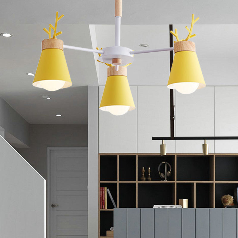 Deer Horn Kids Room Lighting Pendant Chandelier Iron Modern Fashion Hanging Chandelier
