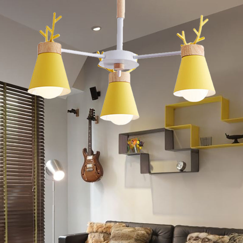 Deer Horn Kids Room Lighting Pendant Chandelier Iron Modern Fashion Hanging Chandelier