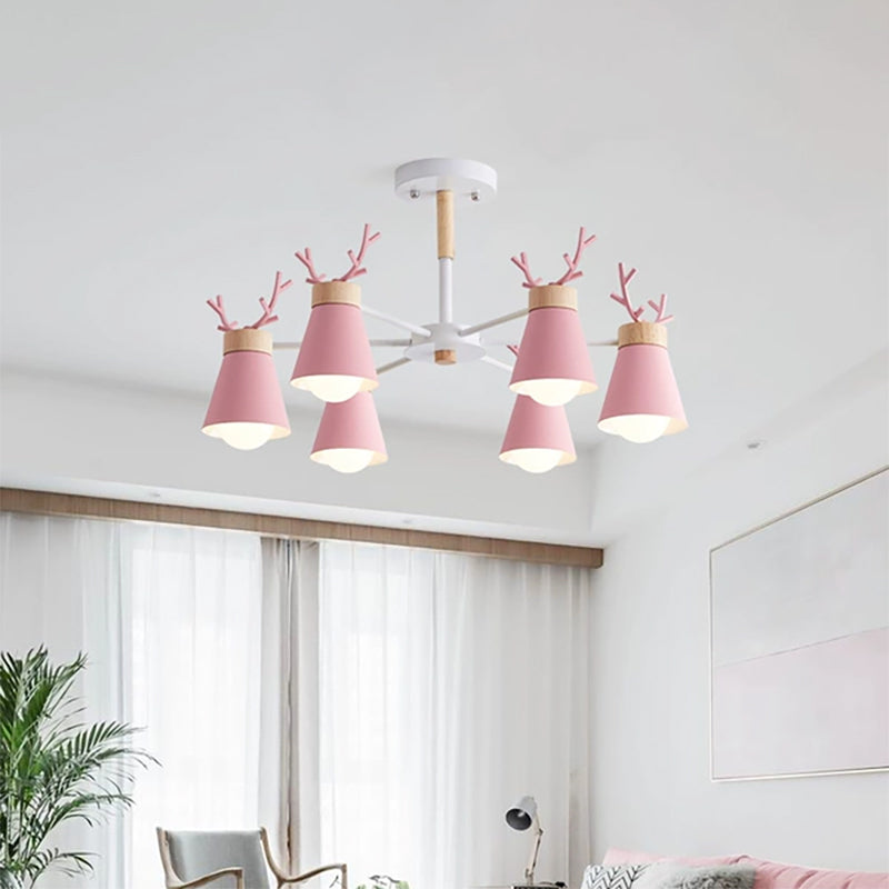 Deer Horn Kids Room Lighting Pendant Chandelier Iron Modern Fashion Hanging Chandelier