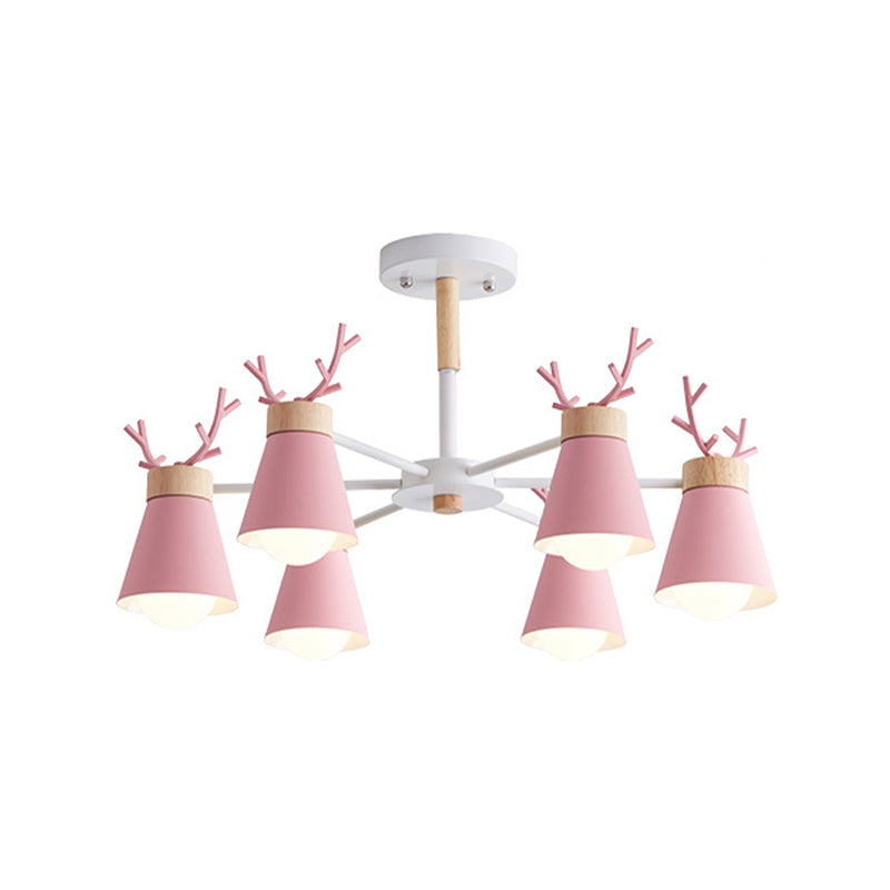 Deer Horn Kids Room Lighting Pendant Chandelier Iron Modern Fashion Hanging Chandelier