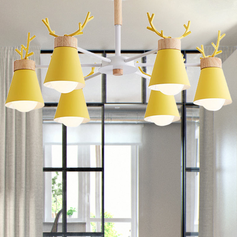 Deer Horn Kids Room Lighting Pendant Chandelier Iron Modern Fashion Hanging Chandelier