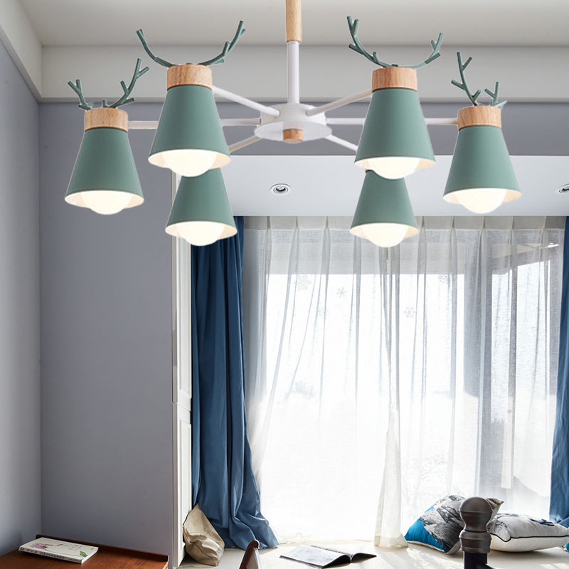 Deer Horn Kids Room Lighting Pendant Chandelier Iron Modern Fashion Hanging Chandelier