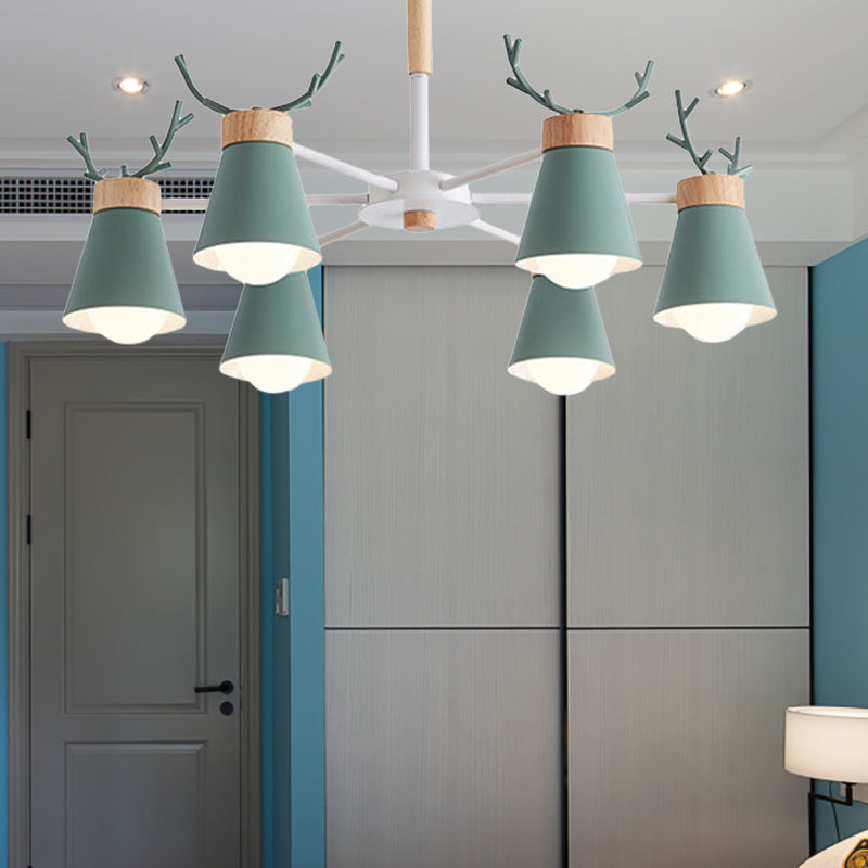 Deer Horn Kids Room Lighting Pendant Chandelier Iron Modern Fashion Hanging Chandelier