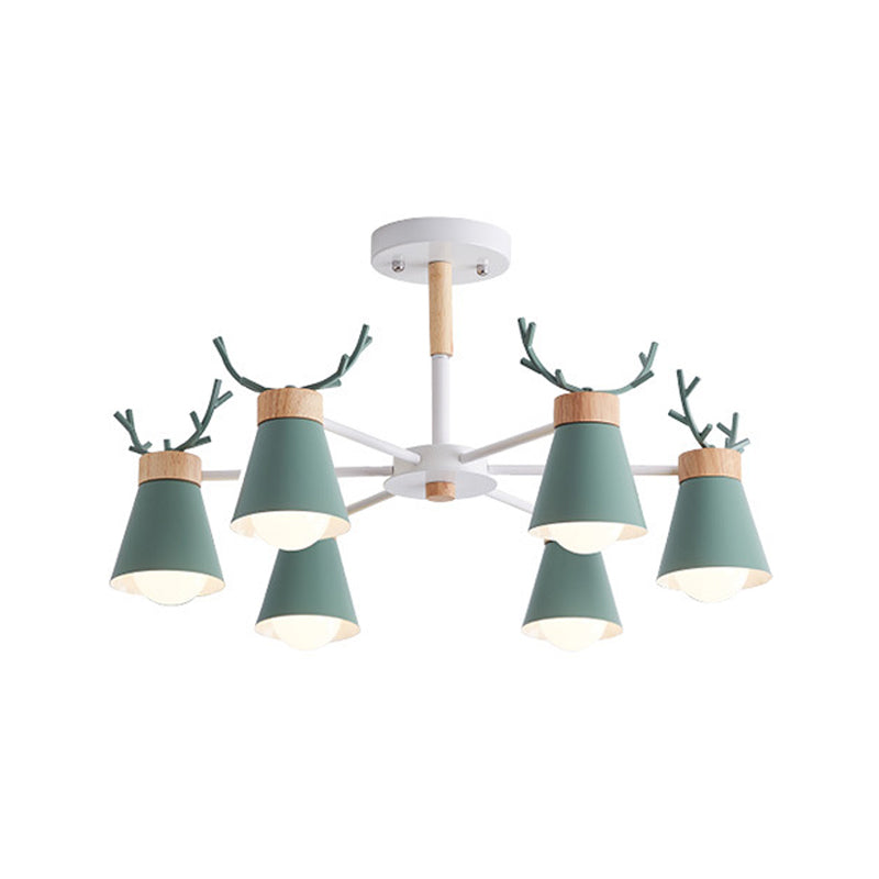 Deer Horn Kids Room Lighting Pendant Chandelier Iron Modern Fashion Hanging Chandelier