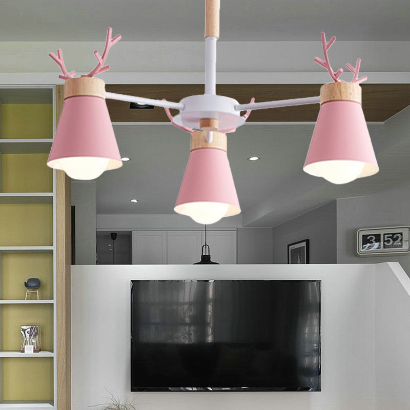 Deer Horn Kids Room Lighting Pendant Chandelier Iron Modern Fashion Hanging Chandelier