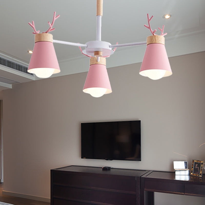 Deer Horn Kids Room Lighting Pendant Chandelier Iron Modern Fashion Hanging Chandelier