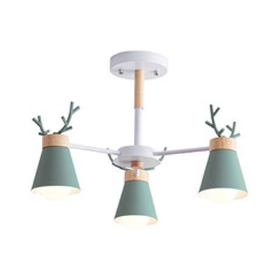 Deer Horn Kids Room Lighting Pendant Chandelier Iron Modern Fashion Hanging Chandelier