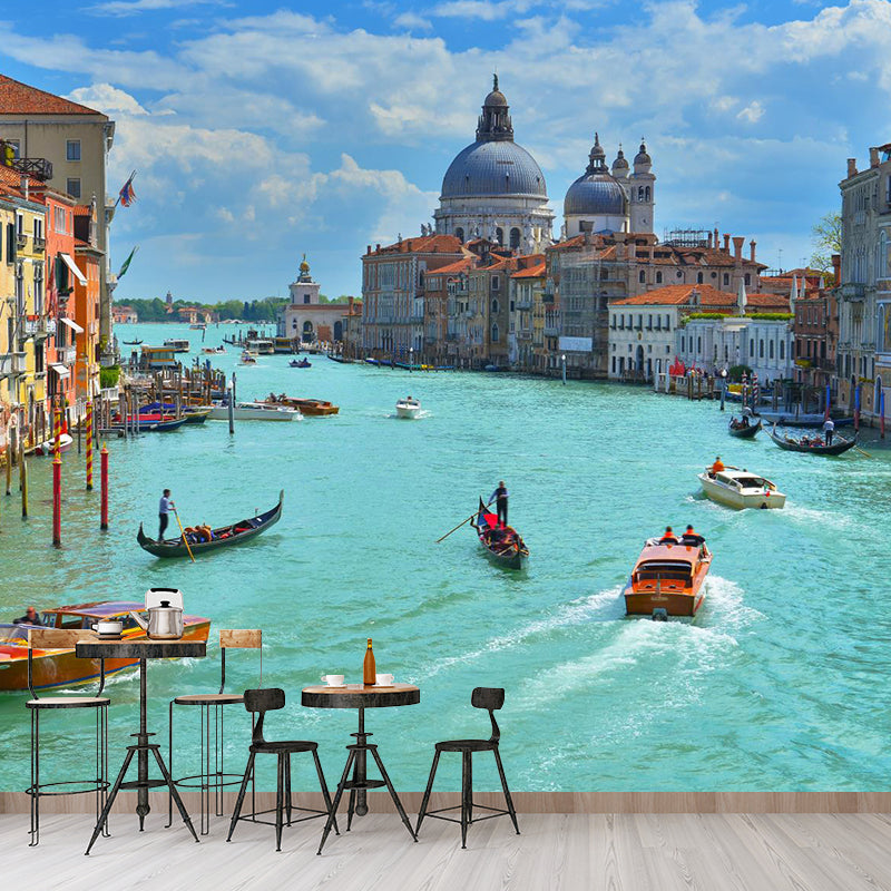 Picturesque Venice Canals Mural Living Room Architecture Wall Art, Made to Measure