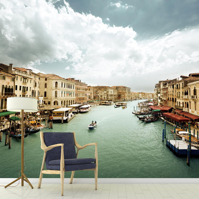 Picturesque Venice Canals Mural Living Room Architecture Wall Art, Made to Measure