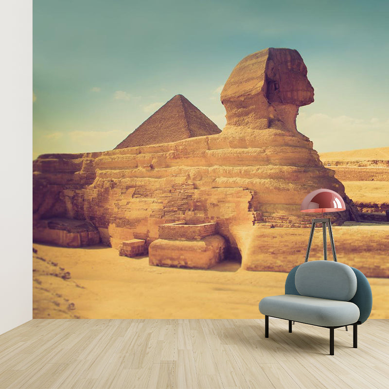 Décoration murale lavable de couleur Pastel, paysage pyramidal d'inspiration mondiale, décoration murale lavable pour l'intérieur de la maison