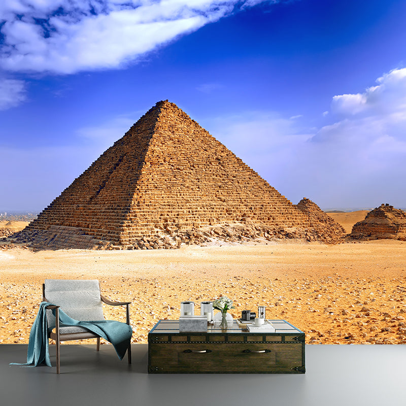 Décoration murale lavable de couleur Pastel, paysage pyramidal d'inspiration mondiale, décoration murale lavable pour l'intérieur de la maison
