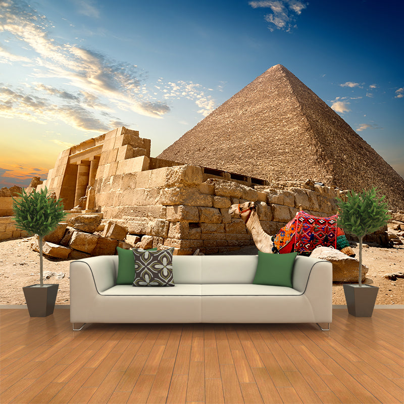 Soft Color Egypt Pyramids Mural Decal Nature Scenery Modern Waterproof Wall Art for Room