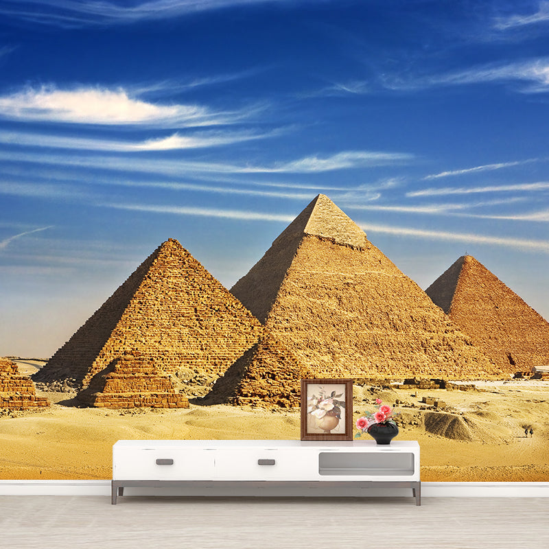 Soft Color Egypt Pyramids Mural Decal Nature Scenery Modern Waterproof Wall Art for Room