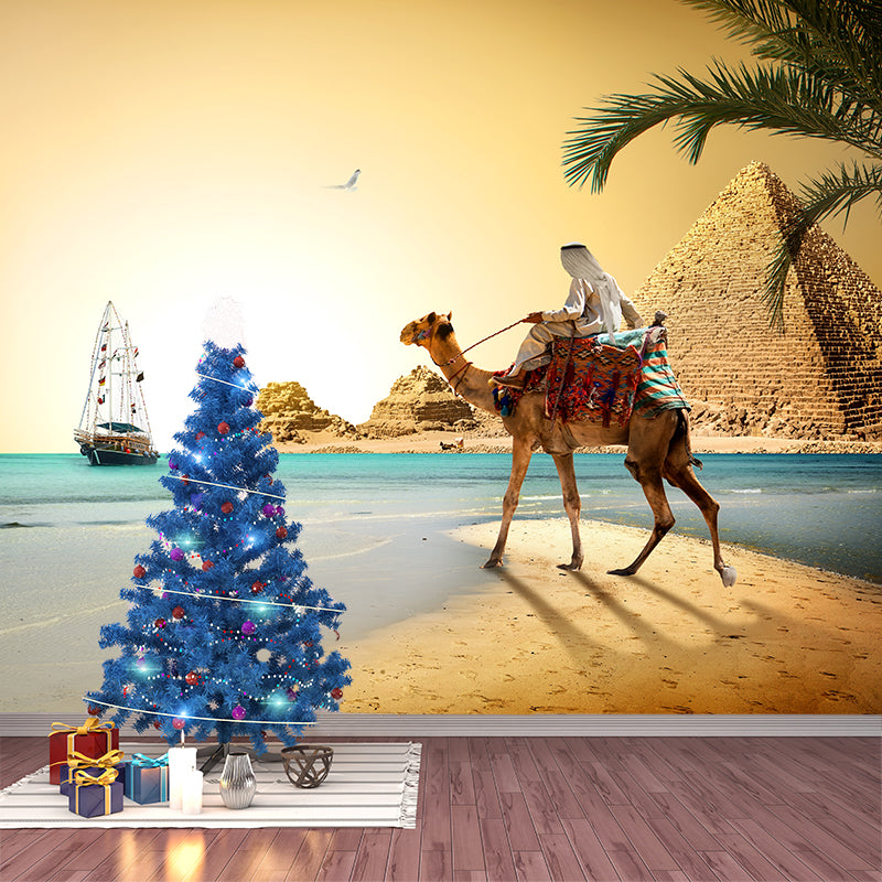 Whole Modern Wallpaper Mural Pastel Great Pyramid of Giza at Dusk Wall Covering, Custom-Printed