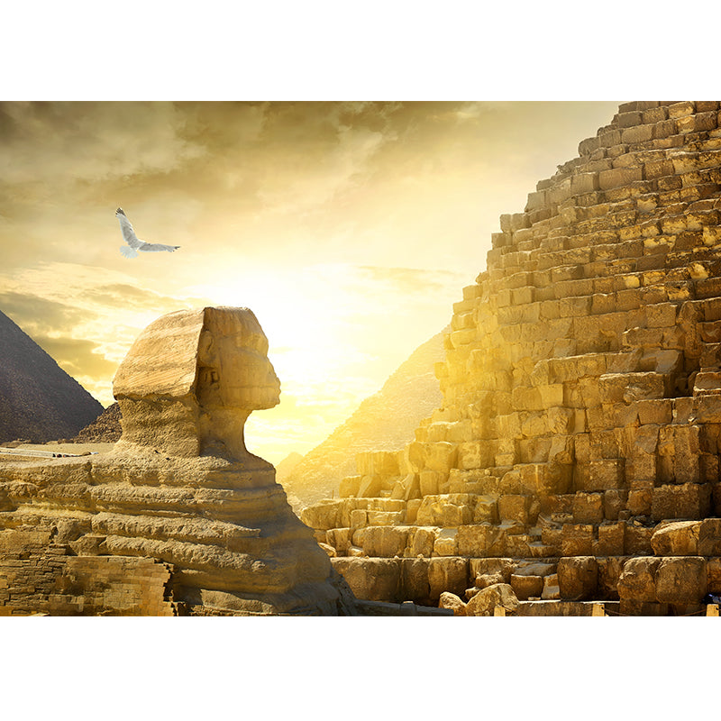 Whole Modern Wallpaper Mural Pastel Great Pyramid of Giza at Dusk Wall Covering, Custom-Printed