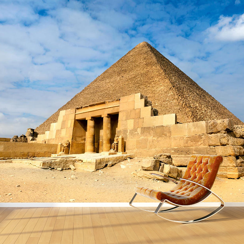 Egypt Giza Pyramid Group Mural Contemporary Stain-Proof Hallway Wall Decor, Custom-Made