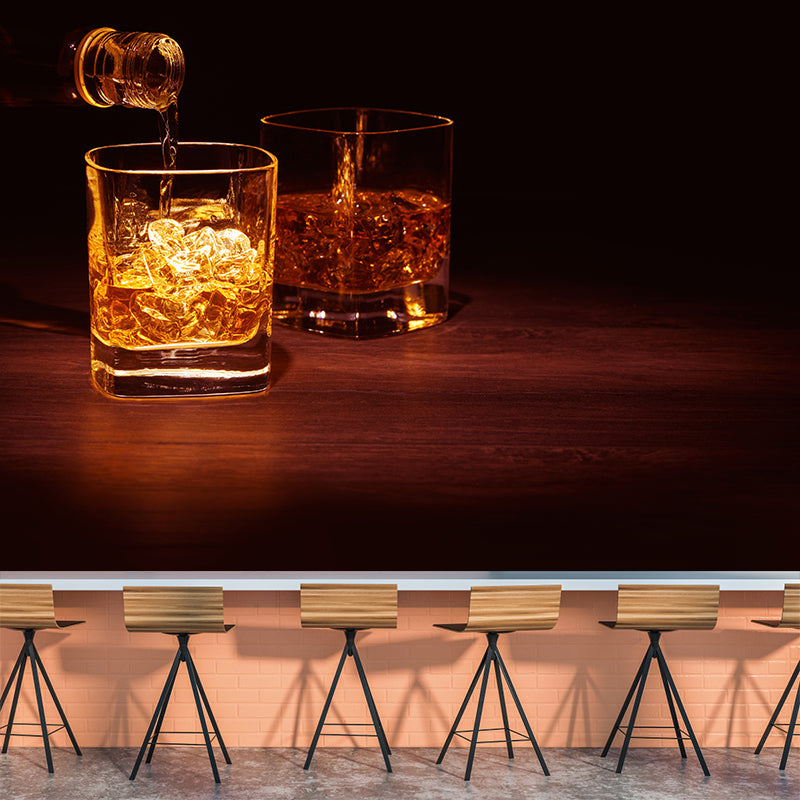 Liquor Print Mural Wallpaper Modern Non-Woven Textured Wall Covering in Soft Color