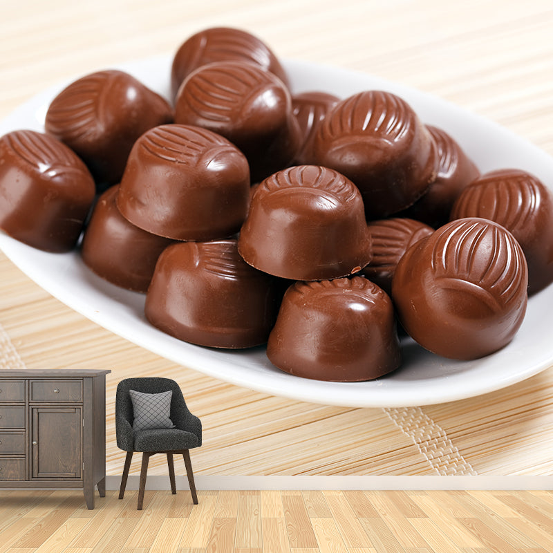 Chocolade muurschildering behang zachte kleur hedendaagse wandbekleding voor dessertwinkel