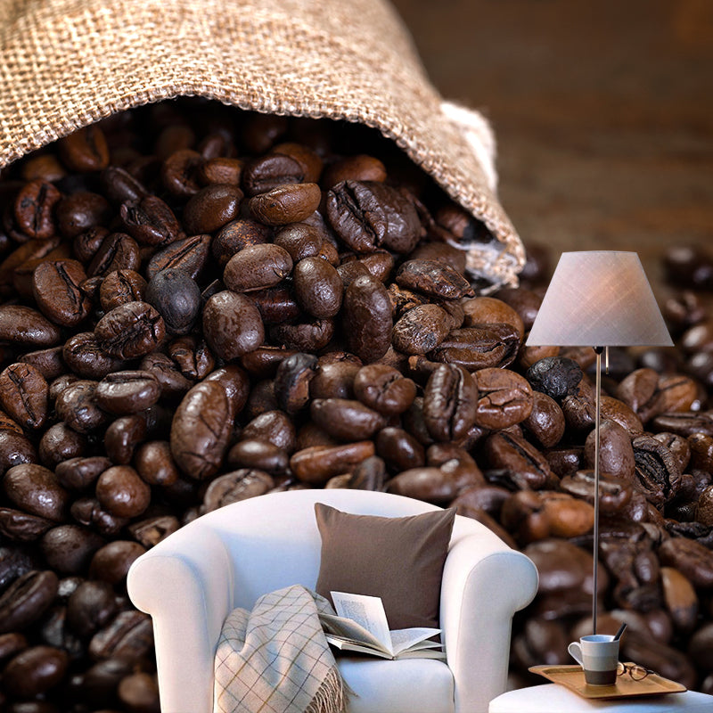 Non-Woven Decorative Wall Mural Modern Coffee Bean Wall Covering, Custom Printed