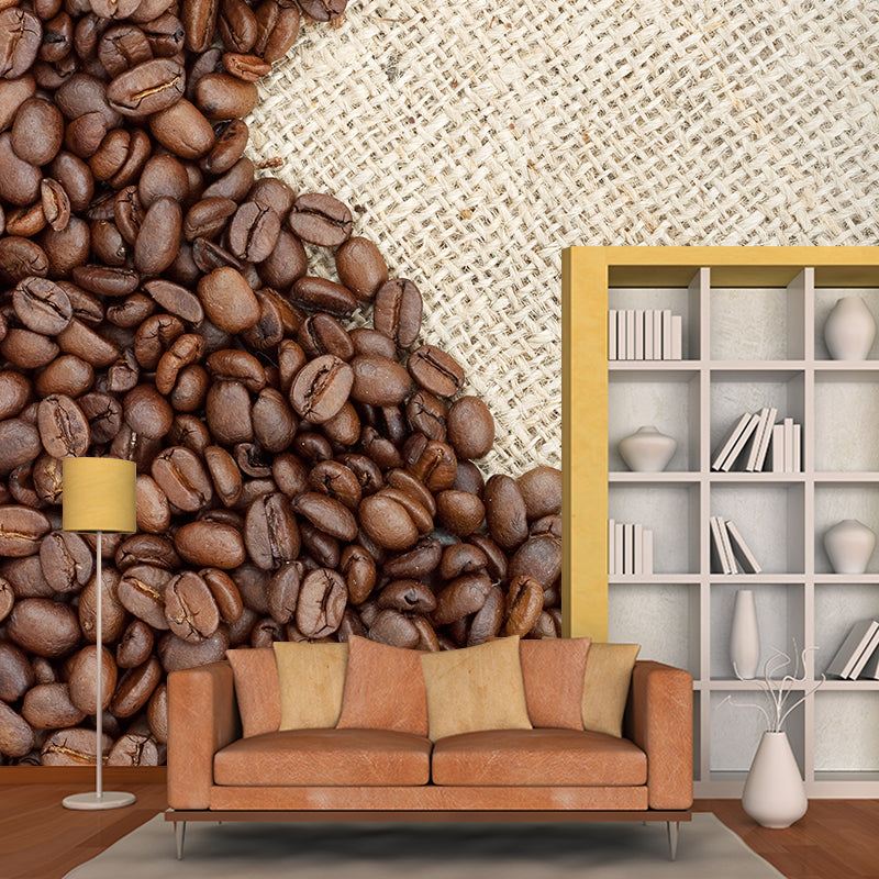 Autocollant Mural de grain de café de couleur Pastel, pour décoration murale de salon moderne