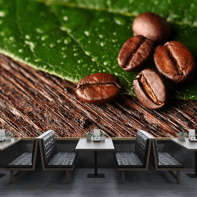 Coffee Bean Mural Decal for Dining Room Photography Wall Covering, Custom Printed
