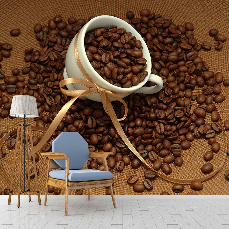 Coffee Bean Mural Decal for Dining Room Photography Wall Covering, Custom Printed