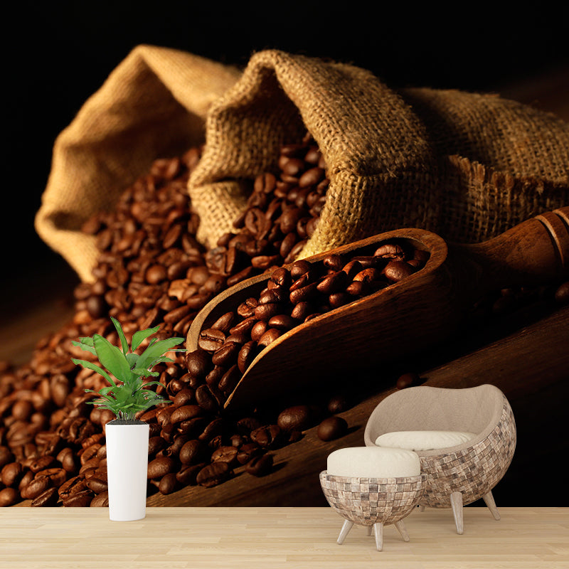 Coffee Bean Mural Decal for Dining Room Photography Wall Covering, Custom Printed