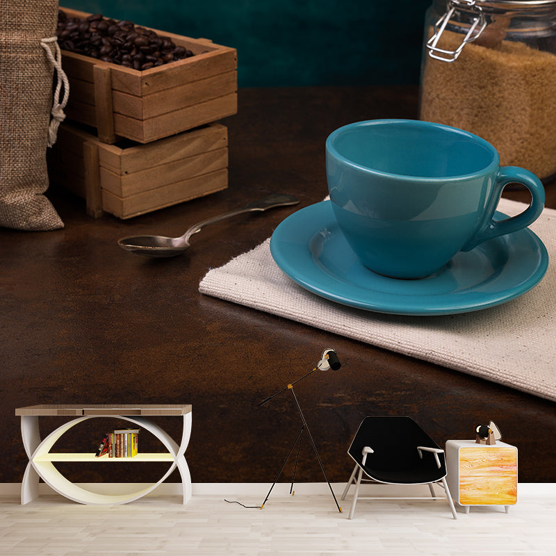 Coffee Bean Mural Decal for Dining Room Photography Wall Covering, Custom Printed