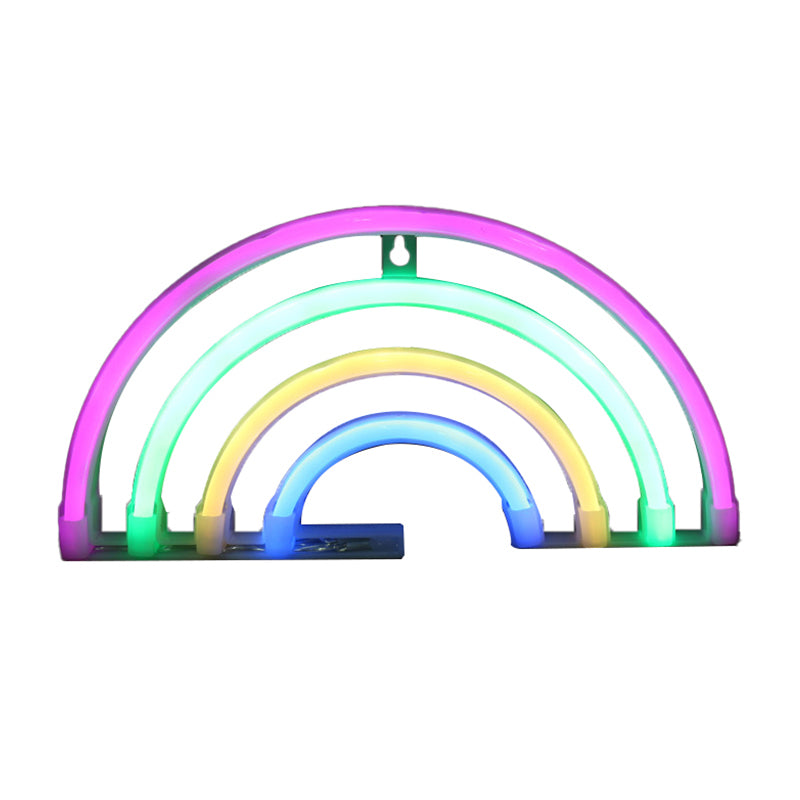 Lampada notturna di plastica arcobaleno creativa creativa illuminazione notturna a parete bianca a led USB per comodino