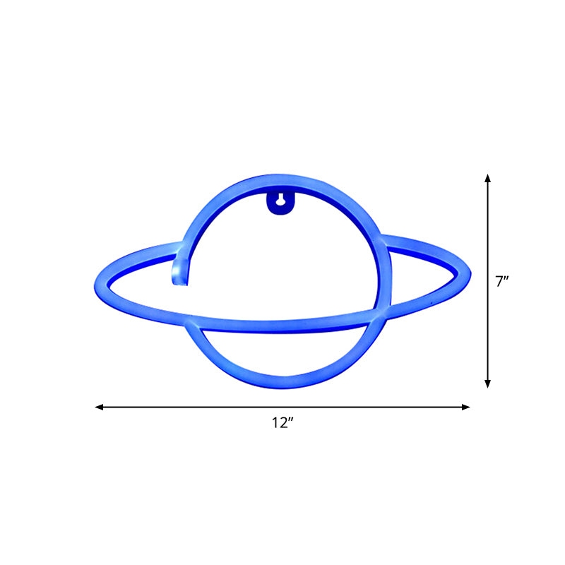 Iluminación de mesita de noche LED para niños Planeta blanca USB Luz nocturna de pared alimentada con sombra de plástico