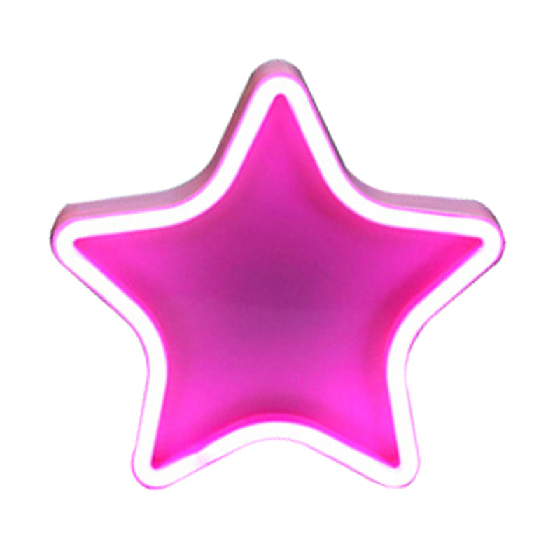 Lámpara de iluminación nocturna de habitación de chicas dibujos animados de caricatura de color nocturna blanca con sombra de plástico de estrellas